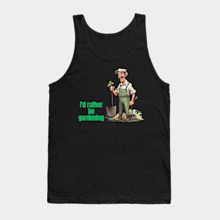 Cartoon design of a male gardener with humorous saying Tank Top